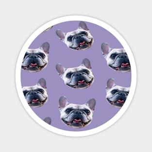 1980s light purple puppy dog pattern french bulldog Magnet